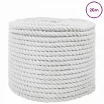 Medvilninė virvė 14 mm 25 m Balta 100% Medvilnė