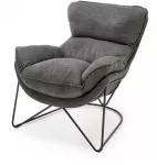 Fotelis VOLKER leisure armchair dark pilkas/ juodas