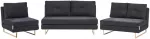 Sofa Beliani 6 asmenų svetainės baldų komplektas JERSLEV juodas