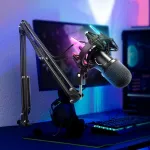 FIFINE USB dinaminis žaidimų mikrofonas su kardioidine kryptingumu, RGB ap&scaron;vietimu, K651