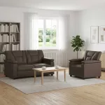 Sofa Sofos komplektas 2 vnt. Pilka Dirbtinė oda