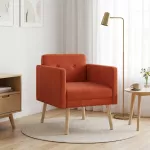 Fotelis Akcentinis krėslas Raudona oranžinė Velvetinis audinys