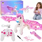 Jokomisiada Remote-controlled flying drone UNICORN PEGASUS - lights up pink RC0777