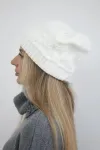 Moteri&scaron;ka žieminė kepurė Nastia, balta
