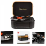 Audizio Retro patefonas lagamine su bluetooth garsiakalbiais ir Audio Technica galvute