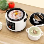 Mini Ryžiųquick cooker, 2 l mažas kelioninis Ryžiųquick cooker 12 V automobiliui su vidiniu puodu, Garųquick cooker krep&scaron;eliu, Nelimpantisquick cooker skirtas sriubai, ko&scaron;ei ir ryžiams