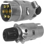 Lampa 7 kontaktų metalinis universalus 12v priekabos ki&scaron;tukas