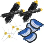 Yanban Aerovac filtras + 2 pagrindinių &scaron;epečių rinkinys, 4 dalys, mėlynas, 4 x &scaron;oniniai &scaron;epečiai Irobot Roomba 600 serijos 620 630 650 660 priedų pakeitimui