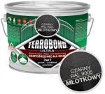 Jurga Ferrobond Ultra metalo ir ketaus dažai rūdims, juodas молотковый Ral9005, 2,5 l