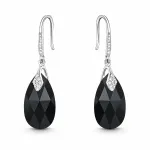 Diamond Sky Jewelry Sidabriniai auskarai moterims DiamondSky &bdquo;Baroque III (Jet)&ldquo; su Swarovski kristalais