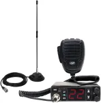 CB radijo stoties rinkinys PNI Escort HP 5500, 4W, 12V/24V, ASQ ir CB antena PNI Extra 40, SWR 1.0, stiklo pluo&scaron;tas, su magnetu