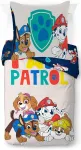 Nickelodeon Paw Patrol 100% medvilnės viengulis antklodės užvalkalų komplektas &ndash; Chase ir Skye pilka patalynė su pagalvės užvalkalu 80 x 80 cm