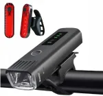 Led dviračio žibintas usb, prieblandos jutiklis (e090)