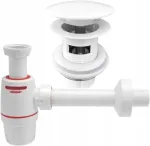 Hydro-era praustuvo sifonas Wirquin Neo Air + Click Clack kam&scaron;tis su persipylimu, baltas