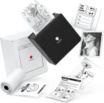 Phomemo M02 ne&scaron;iojamas nuotraukų spausdintuvas, terminis ki&scaron;eninis spausdintuvas, bluetooth kvitų spausdintuvas, suderinamas su android ir ios sistemomis, skirtas "pasidaryk pats", kelionėms, studijų užra&scaron;ams, juodas