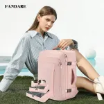 Fandare ryanair didelis rankinis bagažo kuprinė 50 x 17 x 35 cm kelioninė kuprinė ryanair lėktuvui kelioninė kuprinė rankinis bagažas ne&scaron;iojamojo kompiuterio kuprinės skrydžiui patvirtinta kuprinė su 3 ki&scaron;enėmis, rožinė