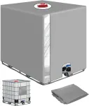 Ibc konteinerio uždangalas 1000l, ibc konteinerių priedai, vandens talpos brezentas su permatoma plėvele, apsauginis brezentas nuo uv spindulių, lietaus vandens talpos uždangalas, ibc vandens talpos uždangalas, pilkas