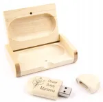 Memorabbit medinis klevo pendrive 4 gb usb 2.0 + dėžutė + graviravimas krik&scaron;tynoms