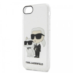 Apple iPhone SE 2022 / SE 2020 / 7 / 8 Karl Lagerfeld dėklas Gliter Karl&Choupette (KLHCI8HNKCTGT) skaidrus