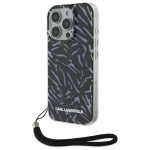 Karl Lagerfeld KLHCP16LHZBPKCCU Apple iPhone 16 Pro 6.3" dėklas telefonui violetinės spalvos Zebra With Cord