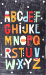 Kilimas, vaikų kūdikiams, 140 x 80 cm, Alphabet, tamsiai mėlynas