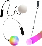 Lean Toys &Scaron;viečiantis LED žongliravimo kamuolys su virvele