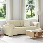 3-Vietis Sofa Kreminė 220 cm audinys