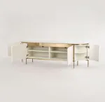 TV staliukas, Stilig, 200 cm, auksinis baltas