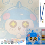 Realprices Tapyba skaičiais paveikslas su rėmeliu, teptukų rinkinys, dažai 30x30 vaikams