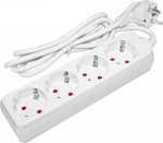 Besk Prailgintuvas 4 lizdų 5m su įžeminimu Balta 3x1,0mm&sup2;