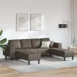 Svetainės sofa 3 vnt. Tamsiai pilka