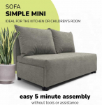 Sofa Meb & Podrez Dvivietis i&scaron;skleidžiamas sofos Simple Mini, Podrez, &scaron;viesiai pilkos spalvos