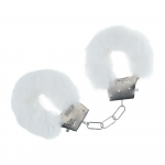 Ouch By Shots Classic Fluffy Handcuffs - Baltas