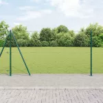 &Scaron;e&scaron;iakampė tvora su betono pagrindu 25 x 1,2 m Žalia Tinklelis
