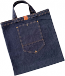 Kompakti&scaron;kas pirkinių mai&scaron;elis i&scaron; pilko džinso, sulankstomas, stiprus