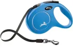 Inercinis antsnukis &scaron;unims: Trixie Flexi New Classic, juostinis antsnukis, L: 5 m, mėlynas