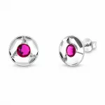 Spark Sidabriniai auskarai &bdquo;Astra (Fuchsia)&ldquo; su Swarovski&reg; kristalais