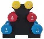 12 KG neopreno hantelis su laikikliu