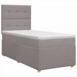 Spyruoklinė lova su čiužiniu Taupe 80 x 200 cm Audinys