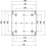 Solar Plus Montavimo dėžutė PS1818-9 PxAxG 180 x 180 x 90 mm IP 66, pilka RAL 7035