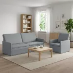 Sofa Sofos komplektas 2 pcs &Scaron;viesiai pilka Audinys