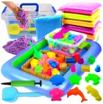 Bez Marki Piasek Kinetyczny 3kg Magiczny Rinkinys Foremki Łopatka Piaskownica Dzieci XL