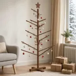 Medinė Kalėdų eglutė 125 cm Bambukas ir pu&scaron;ies medienos masyvas
