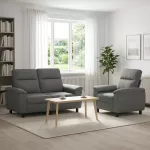 Sofa Sofos komplektas 2 vnt. Tamsiai pilka Audinys