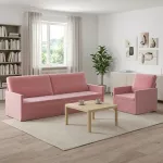 Sofa Sofos komplektas 2 vnt. Rožinė Aksomas