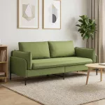 3-Vietis Sofa 3 vietos &Scaron;viesiai žalia 222 x 81 x 89 cm Aksomas