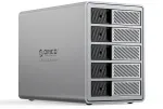 &bdquo;Orico 9858T3 5 Big DAS Solution ProThunder&ldquo; diskų masyvas su &bdquo;Thunderbolt 3&ldquo;, skirtas 5 x 2,5 colio / 3,5 colio SATA HDD / SSD &ndash; pilkas