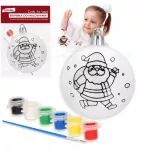 Kalėdinis plastikinis baublys 8 cm dizaino Kalėdų Senelis + dažai 6x3 ml artmaker