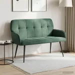 Dvivietė sofa su metalinėmis kojelėmis 2 vietos Jūrinė žalia
