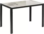 Beliani Valgomojo stalas CLARENCE, baltas marmuro ra&scaron;tas, 120 &times; 70 cm, keramika